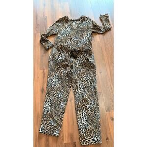 Natori Animal Print Pajama Set Size Large